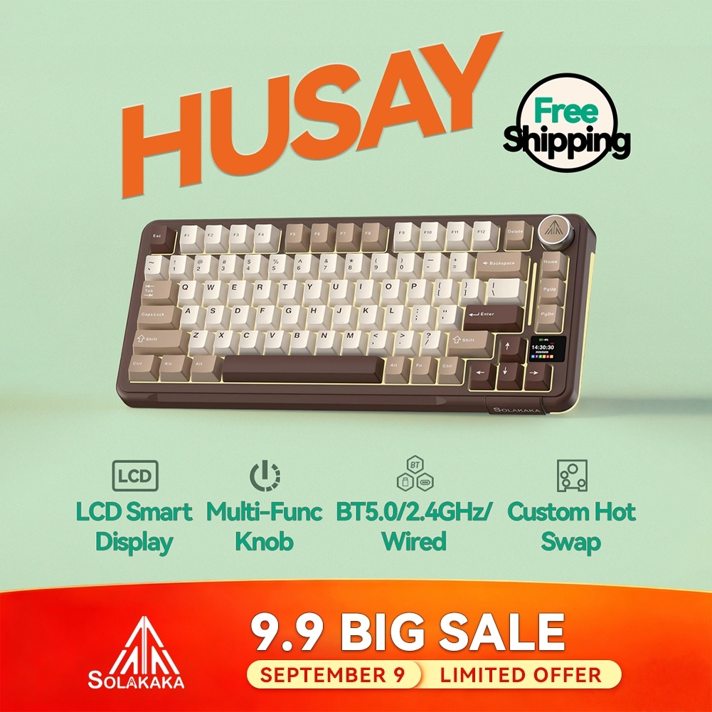 SOLAKAKA A75PRO Mechanical Keyboard LCD Screen Tri-Mode RGB Hot-swap Wireless Keyboard for Gaming&Of