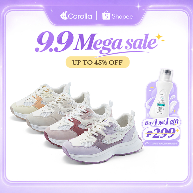 【35-41 SIZE】COROLLA Thick Bottom Rubber Shoes Sapatos For Women 4CM Heel Height School Shoes Korean