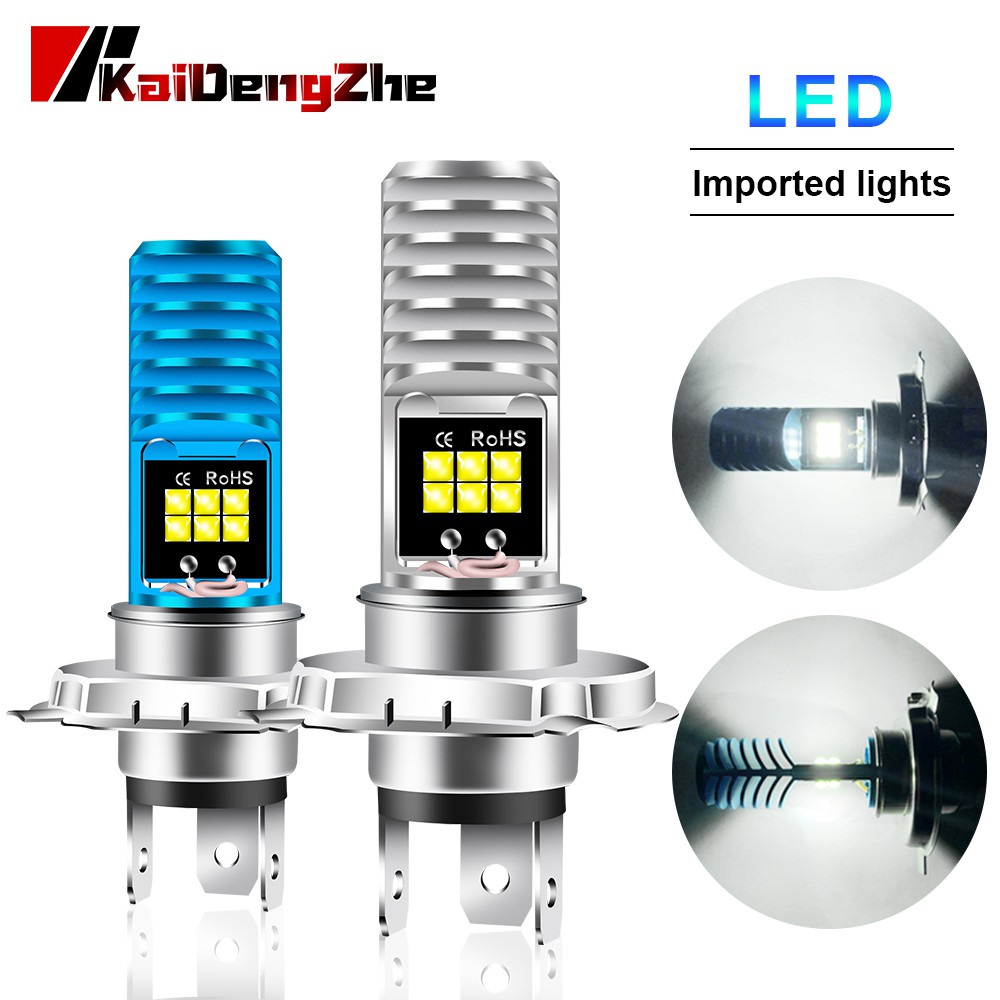 1 Cái 12 LED Xe Máy Đèn Pha 2 Mặt Đèn H4 Đầu Dài 3030 Chip Siêu Sáng