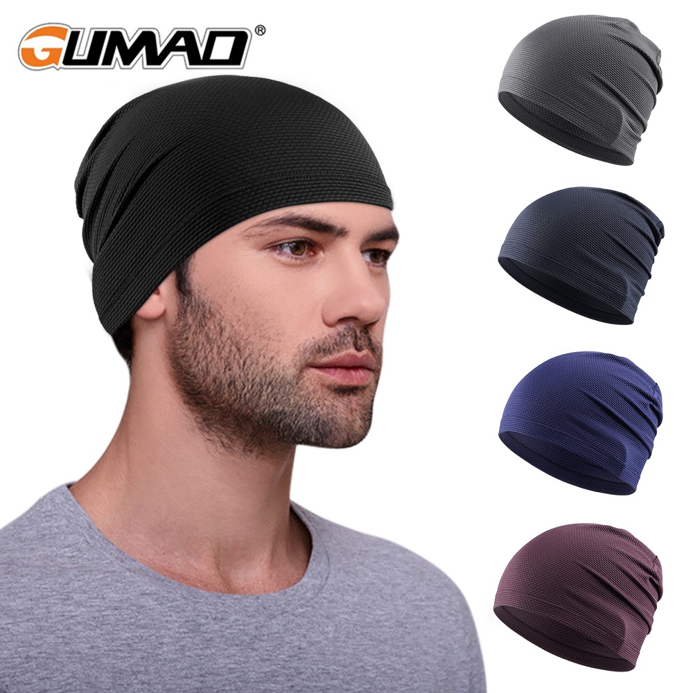 GUMAO Cooling Skull Cap Breathable Outdoor Sports Running Unisex Knitted Beanie Hat Soft Fashion Sw