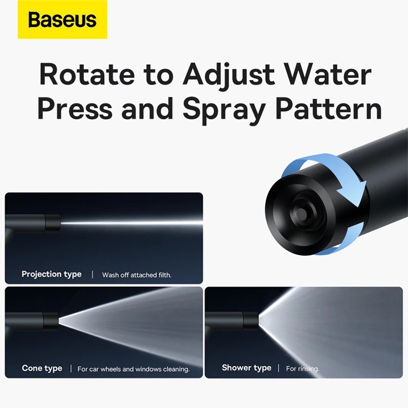Baseus Car Water Gun GF3 High Pressure Washer Turbo Spray Nozzle with Hose Hand Sprayer Gun for Home Garden Car Cleaning