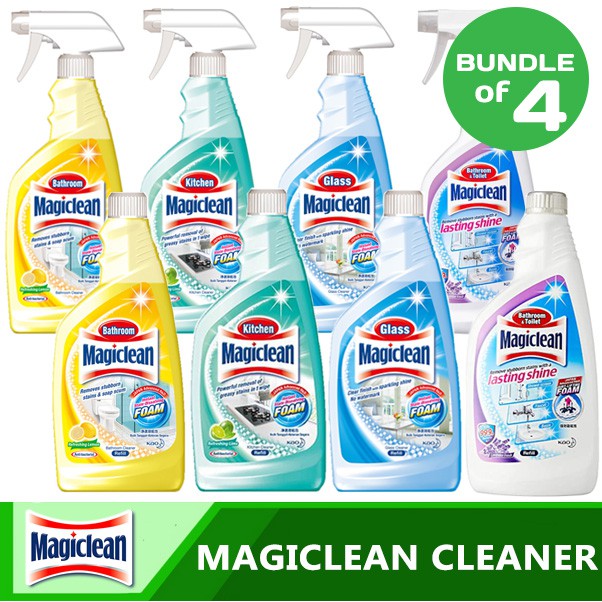[Bundle of 4] Magiclean Bathroom Cleaner Kitchen Cleaner Glass Cleaner