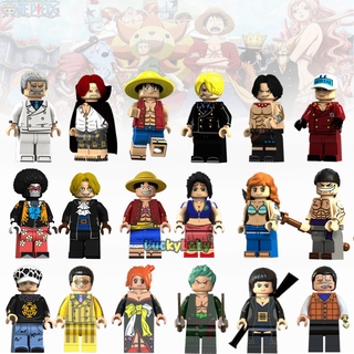 One Piece Minifigures Luffy Ace Brooks Shanks Japanese Cartoon Anime ...