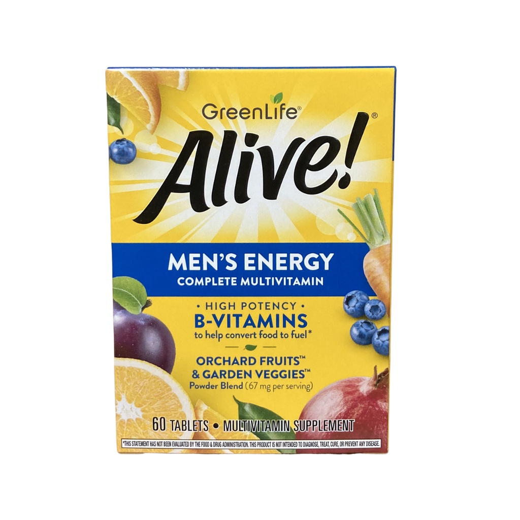 GreenLife Alive! Men's Energy Complete Multivitamin 60 Tablets for