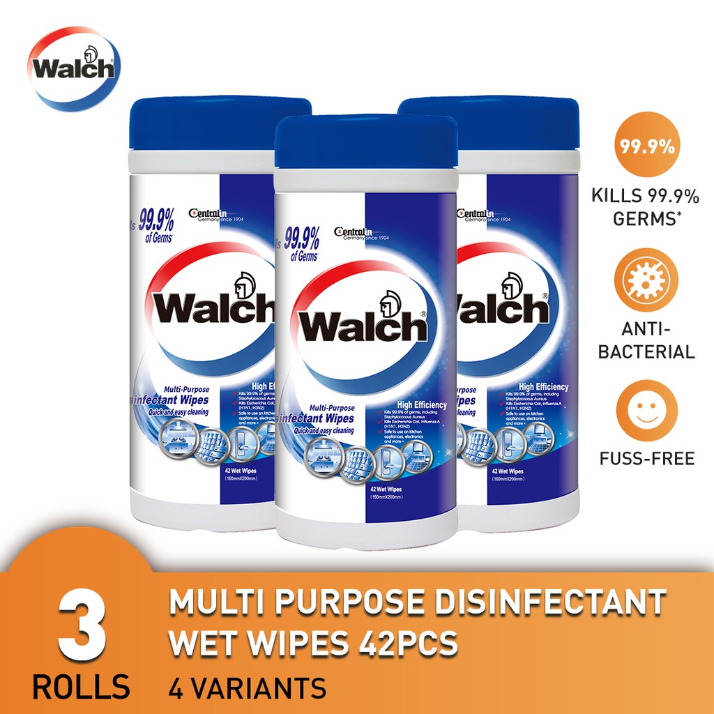 Walch Multi Purpose Disinfectant Wet Wipes 42pcs x 3 Rolls Shopee