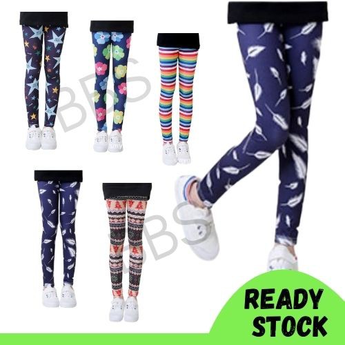 Local Stok 4-12 Years Cool Silky Smooth Flexible Skinny Girls Kids Printed  Legging Leggin Seluar Budak Perempuan Elastik | Shopee Singapore