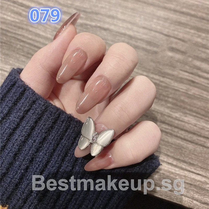 Ready Stock 24pcs Fake Nails Smooth Marble False Nails Long Square Full Designed Nail Acrylic Nail Set 079 Shopee Singapore