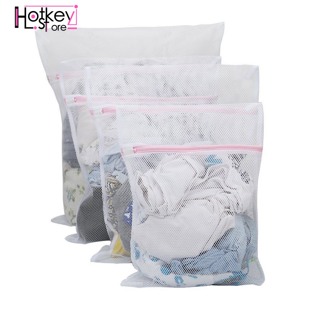 Large Net Washing Bag Set Of 4 Durable Coarse Mesh Laundry Bag With Zip Clos Shopee Singapore