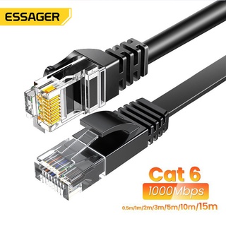 Essager 1000Mbps cat 6 ethernet cable CE FCC RoHS certified network cables suitable for computer host/notebook/router/switch/Internet TV 0.5M-15M rj45 cable
