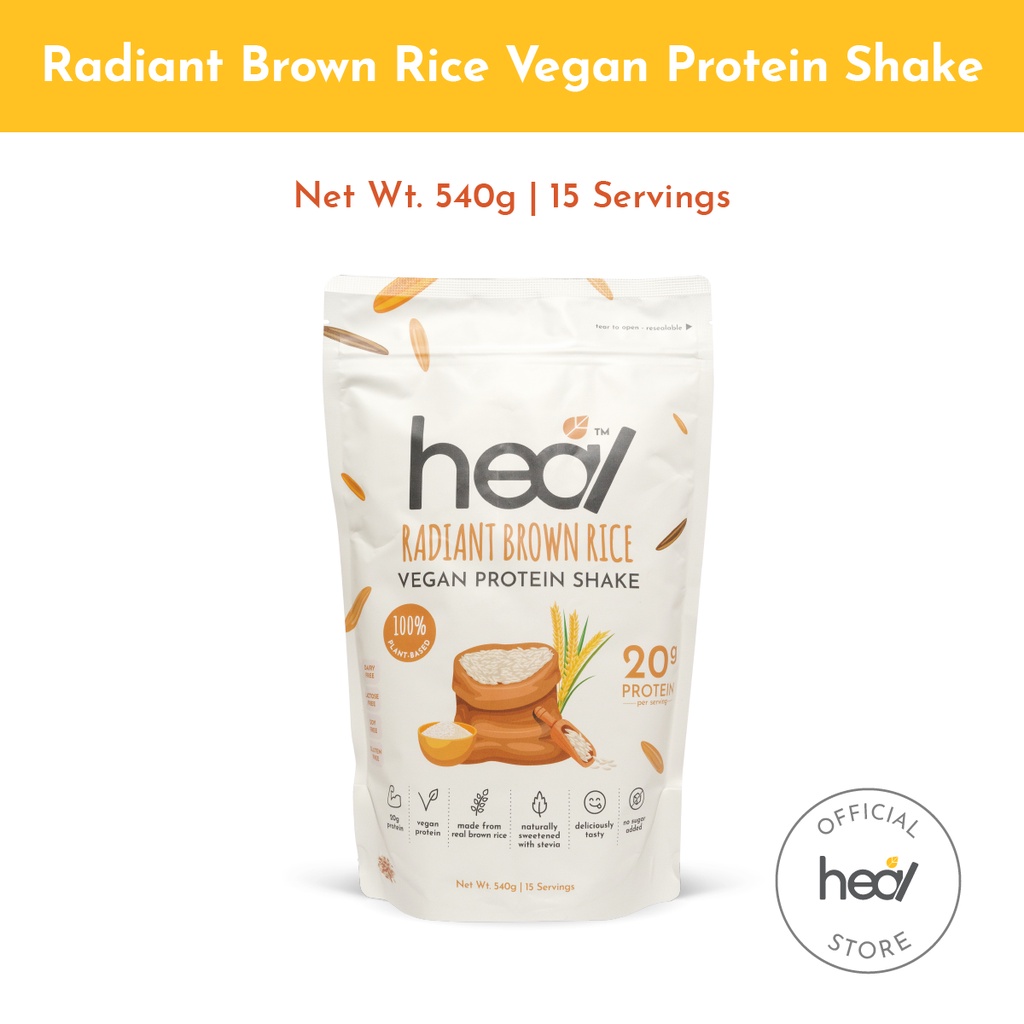 Heal Radiant Brown Rice Protein Shake Powder Vegan Protein (15
