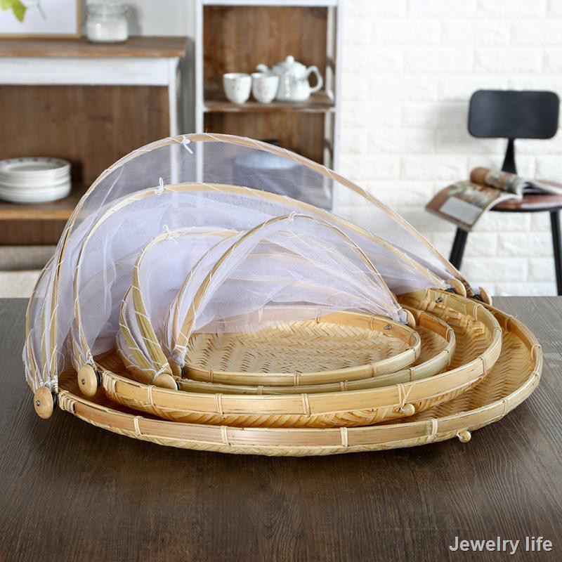 Folk bamboo food cover umbrella net dustproof fruit bowl twisted dough