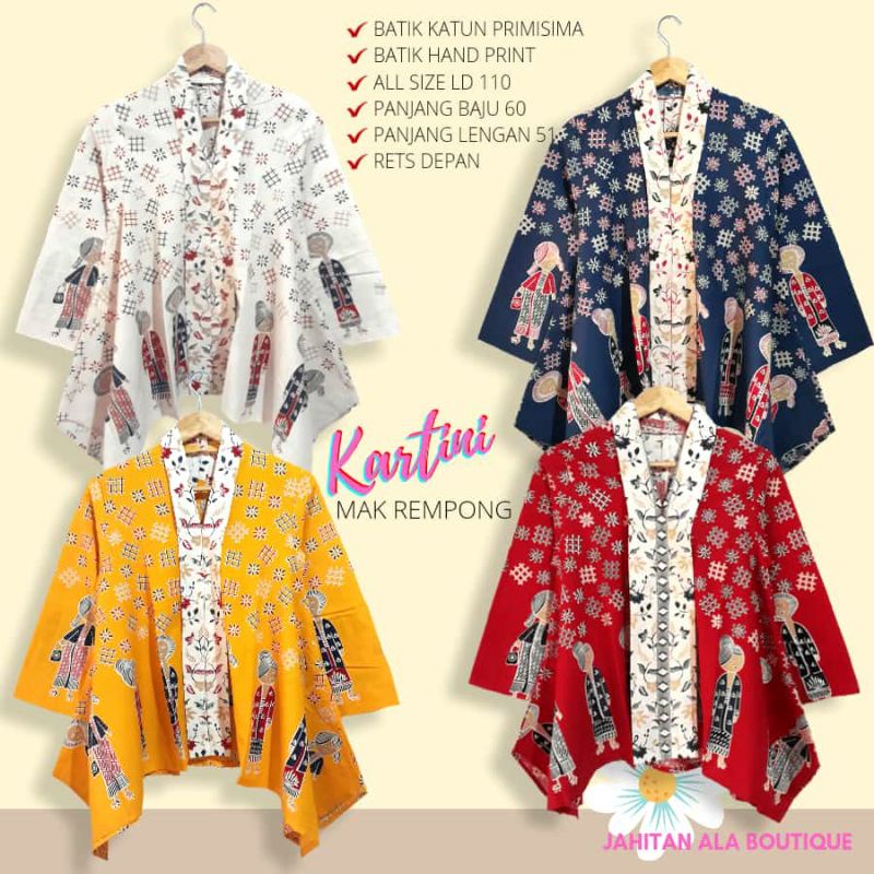 Batik Blouse Women Model Cartoon Motif Character Eat Rempong Shopee Singapore