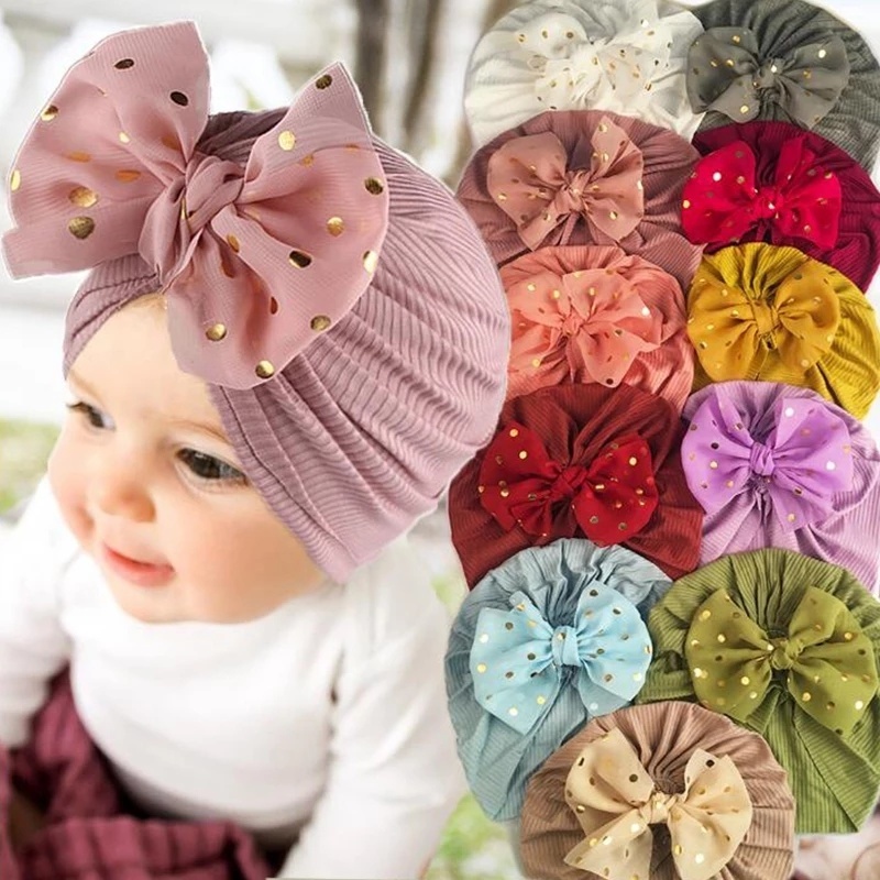 2018 Newborn Baby Kid Boy Girl Infant Bowknot Hat Toddler Cotton Beanie Hat Cap