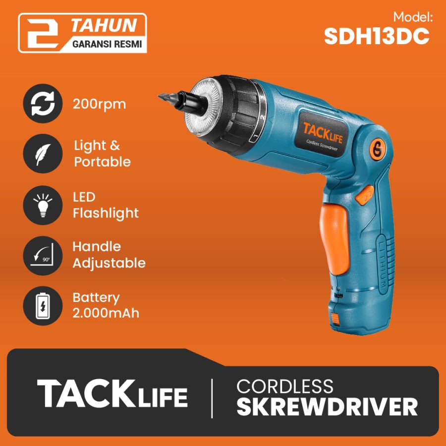 Tacklife SDH13DC 200RPM Cordless Rechargeable Screwdriver Drill