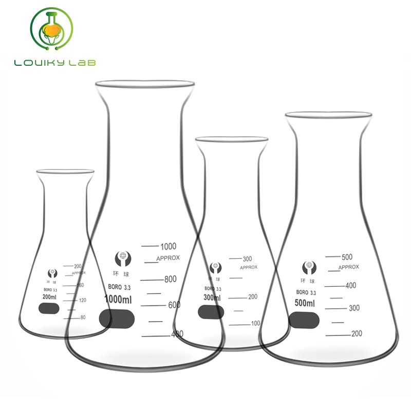 50ml-1L Conical Glass Beaker Narrow Mouth Borosilicate Erlenmeyer ...