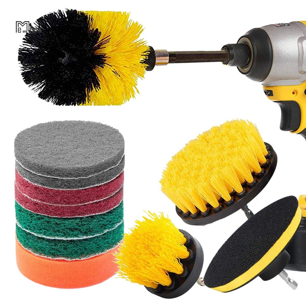 12 Piece Drill Brush Scrub Pads Power Scrubber Brush with Extended Long