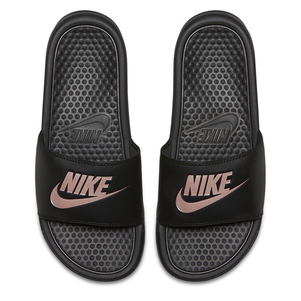 rose gold nike slippers