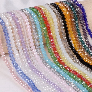 Image of Pick Size 2 3 4 6 8mm Czech Loose Rondelle Crystal Beads for Jewelry Making Diy Needlework AB Beads