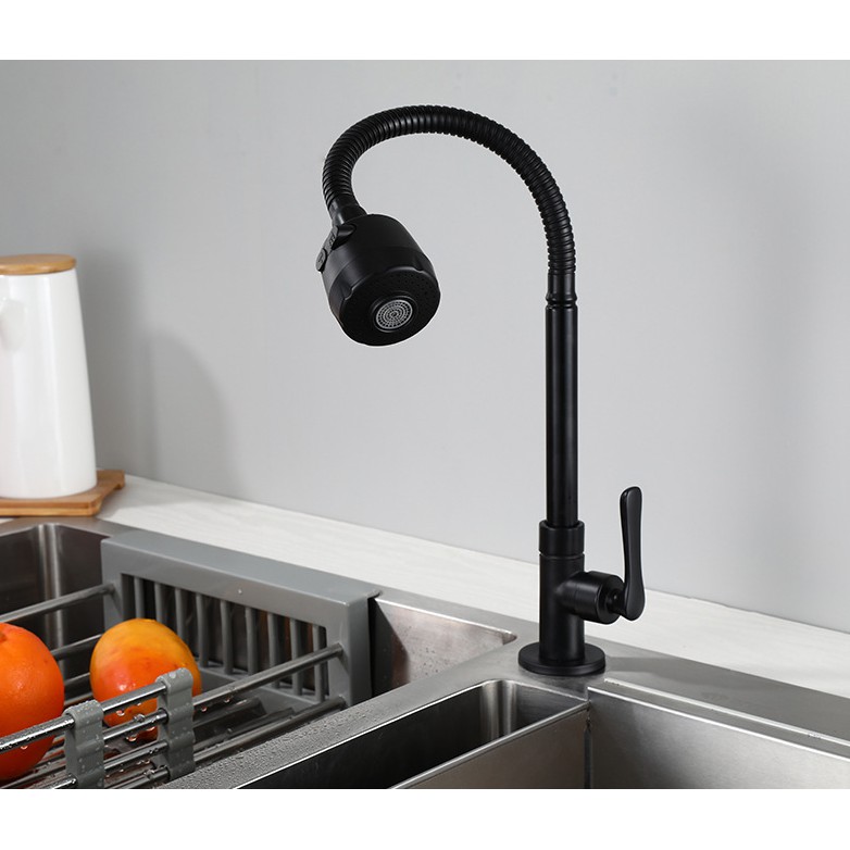 Image result for Black flexible Kitchen faucet tap  shopee.sg