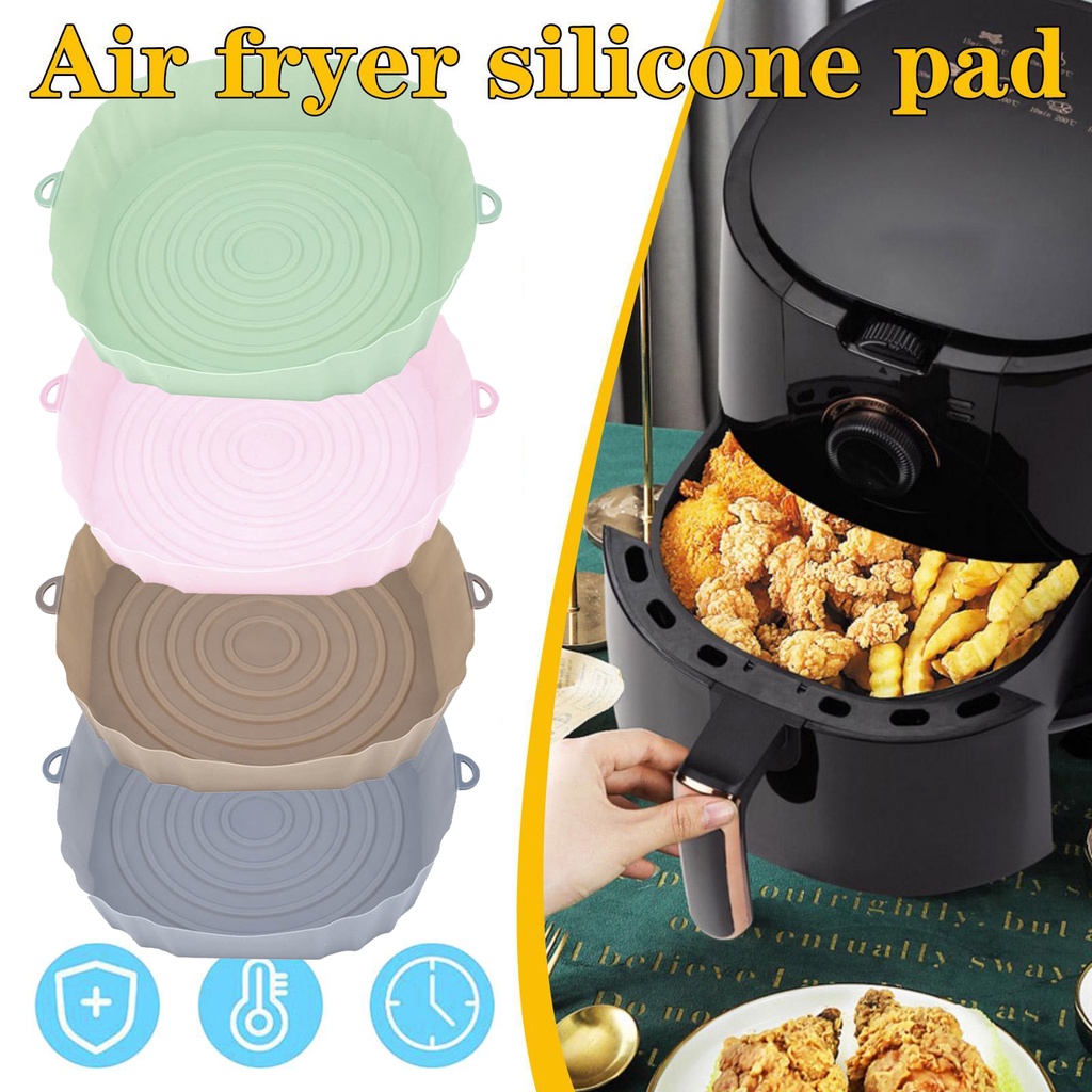 Air Fryers Oven Baking Tray Fried Chicken Basket Mat AirFryer Silicone Pot Round Replacemen Grill Pan Accessories