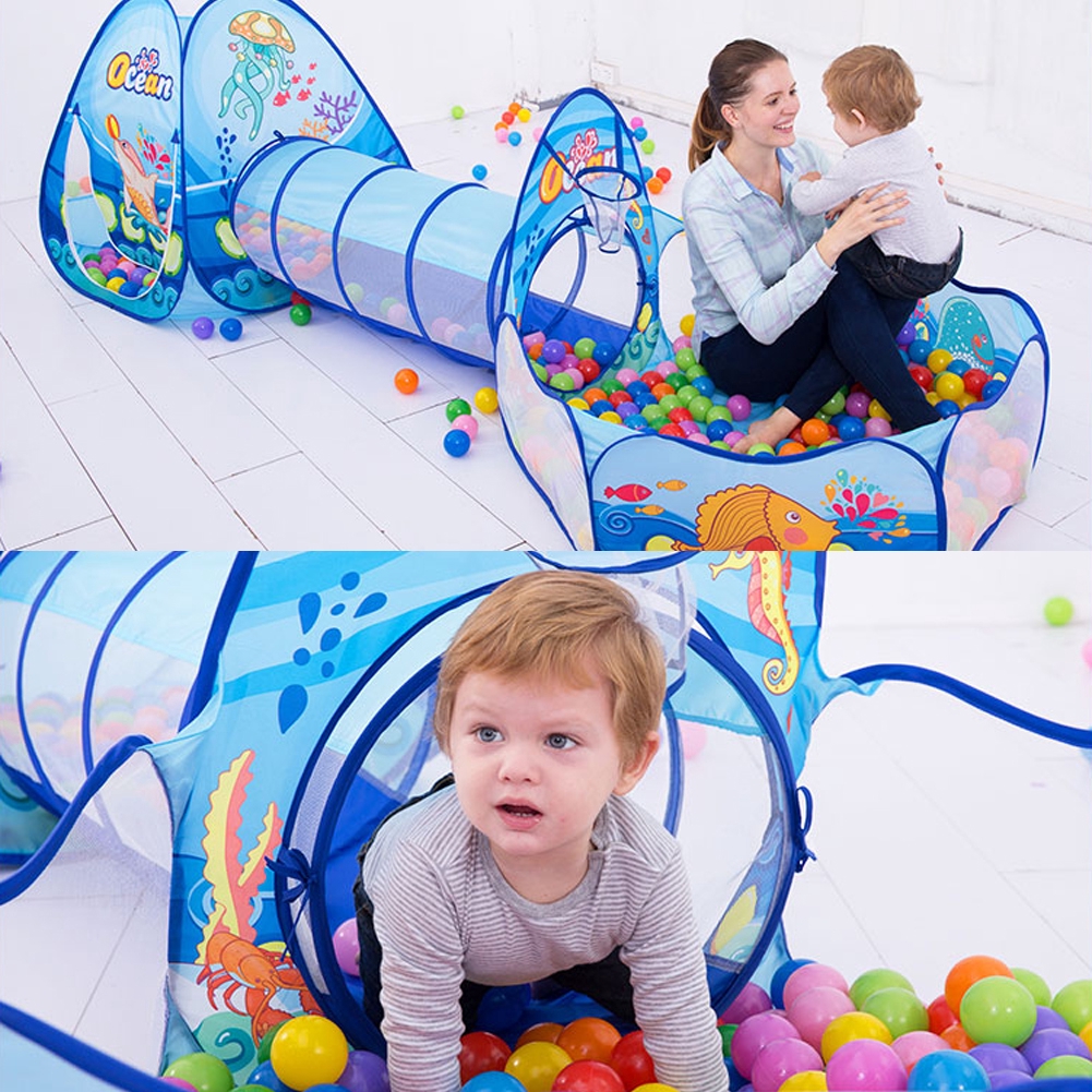 tent tunnel and ball pit