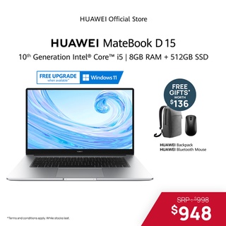 Huawei Matebook D15 Laptop 8gb Ram 512gb Ssd 15 6 Fullview Display Shopee Singapore