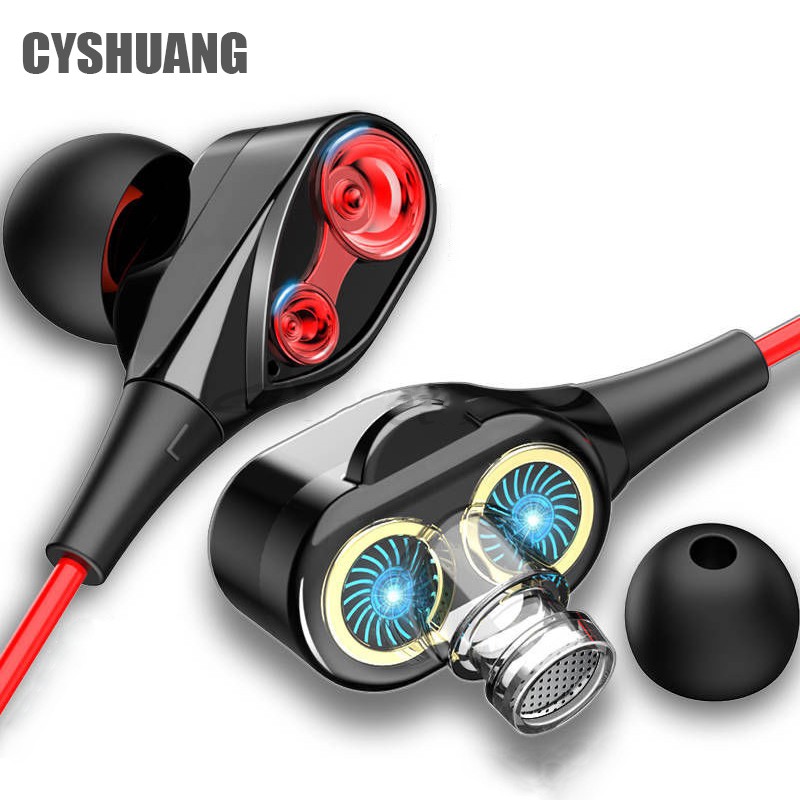 headset 4d bass double speaker stereo 3.5 mm wired headphone