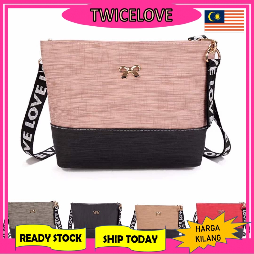 Ready Stock Twicelove Ribbon Designer Sling Bag Women Shoulder Beg Tangan Bags Shopee Singapore