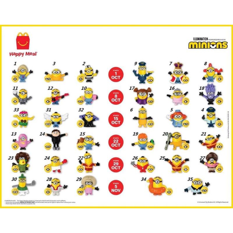 Ready Stock Mcdonalds Mcd Mcdonald S Happy Meal Toy Minions The Rise Of Gru Shopee Singapore