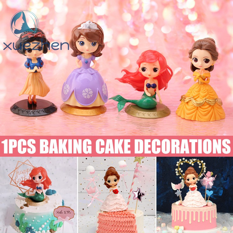 Cute Cartoon Girls Cake Topper Big Eyes Doll Princess Birthday Cake Decoration Party Supplies Shopee Singapore