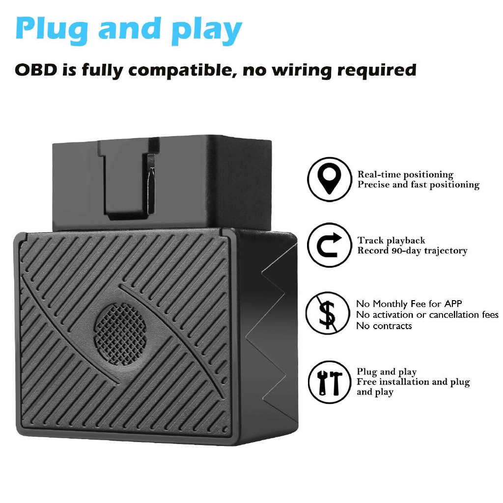 PRE-ACTIVATED SIM CARD WITH 3 MONTHS SERVICE FREE!!! w/ 20 SECOND UPDATES Connects to OBD Port. GPRS Mini Portable Vehicle Locating Personal Tracking Device AES RGT902 OBD II GPS Tracker 