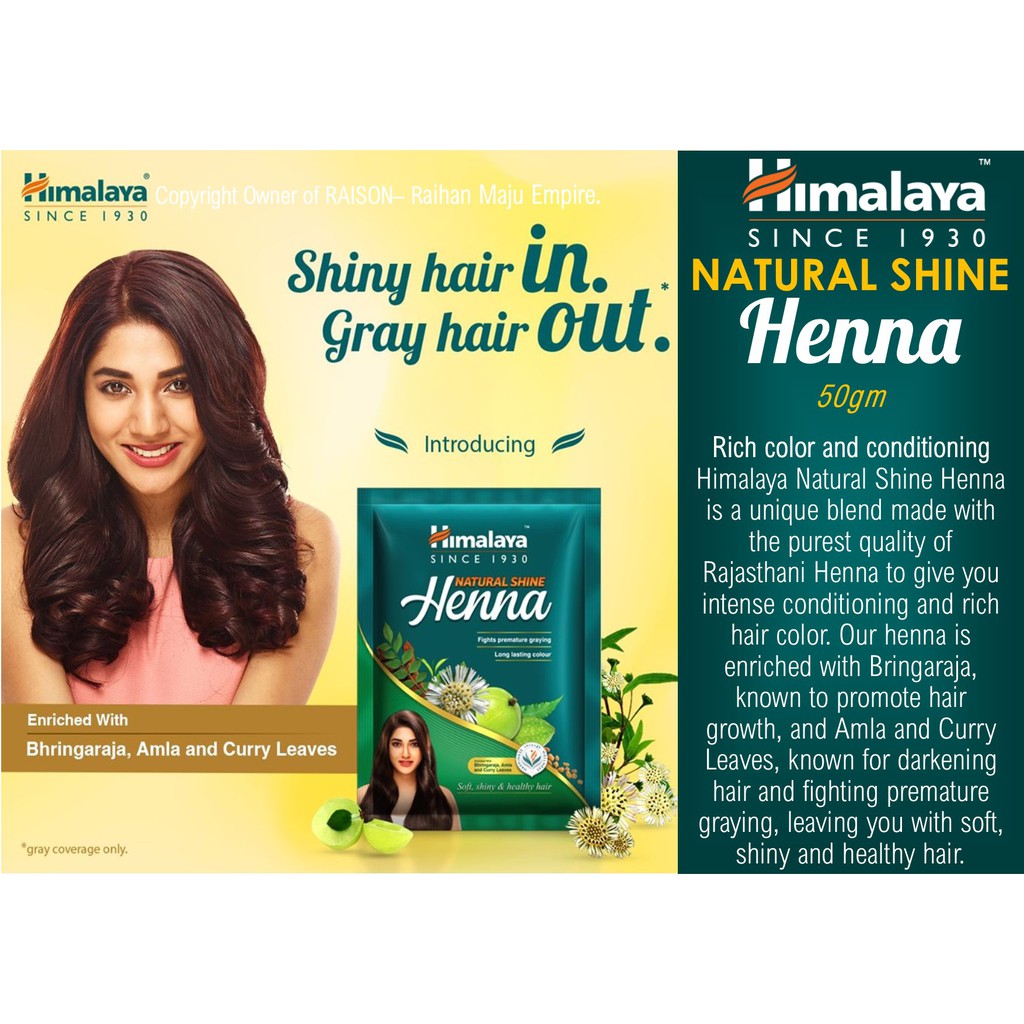 Himalaya (BUY 1 FREE 1) NATURAL SHINE Henna Powder 50gm/120gm Limited - BUY  1 FREE 1 FOR PACKAGING 50GM ONLY | Shopee Singapore