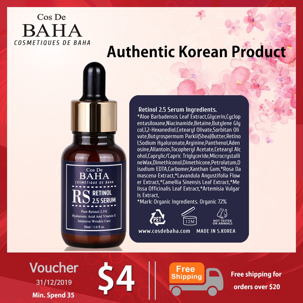 2.5 Retinol Serum with Niacinamide & Vitamin E 30ml Shopee Singapore