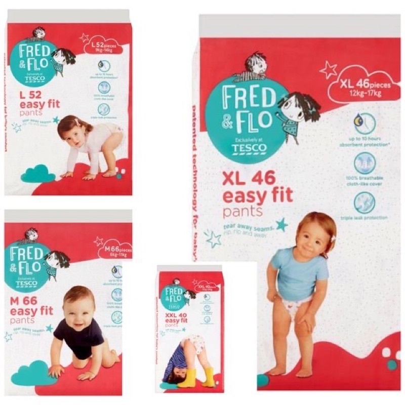 Tesco Fred Flo Disposable Diaper Pants Shopee Singapore