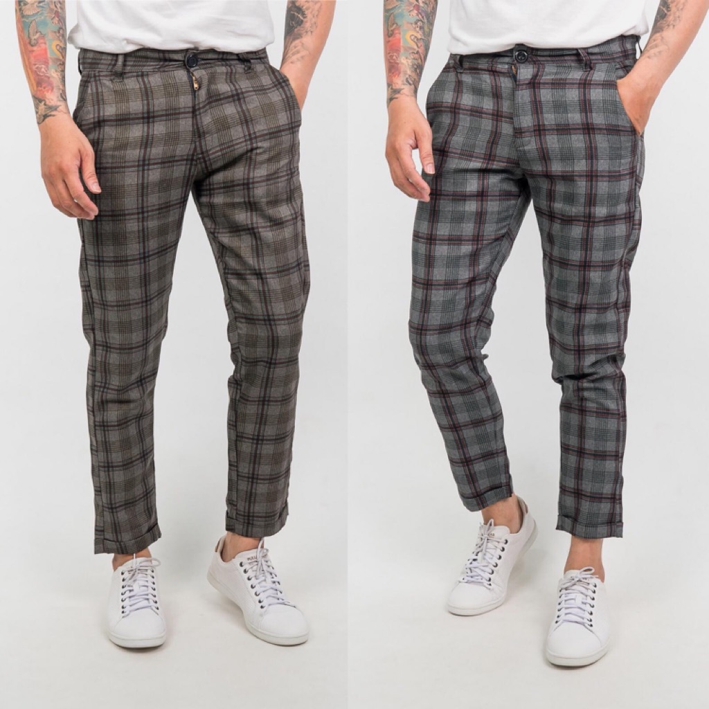 checkered skinny jeans mens