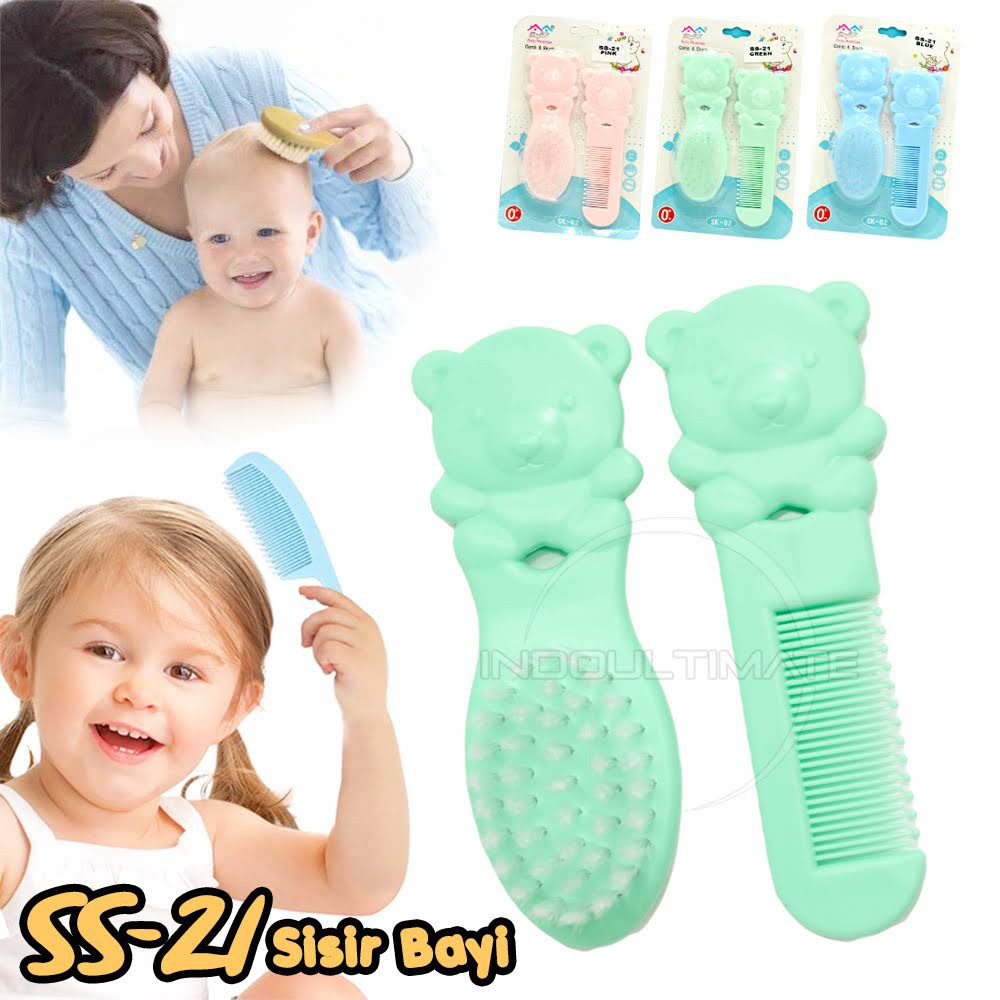 Ss-21 Soft Baby Comb Baby Comb Toddler Kids Hair Not Pain On The Head 2in1  Comb + Brush | Shopee Singapore