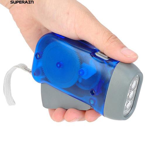 Portable 3 LEDs Hand Pressing Flashlight Traveling Torch Light Manual Generator
