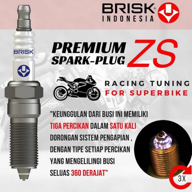 Premium Spark Plug Original Brisk Spark Plug Racing Superbike Adv 150 Pcx 150 Cbr 250 Crf 250 Raily Ar12z Shopee Singapore