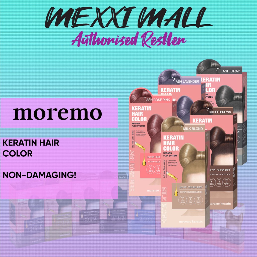 [Moremo] Keratin Hair Color (7 colors; 1 Bleach) 60g&60g Shopee Singapore