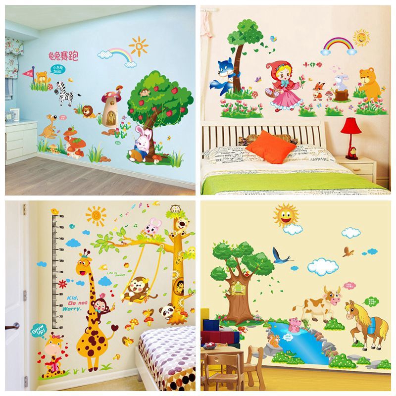 Height Sticker Wallpaper Self Adhesive Cartoon Wall Children S Bedroom Baby R