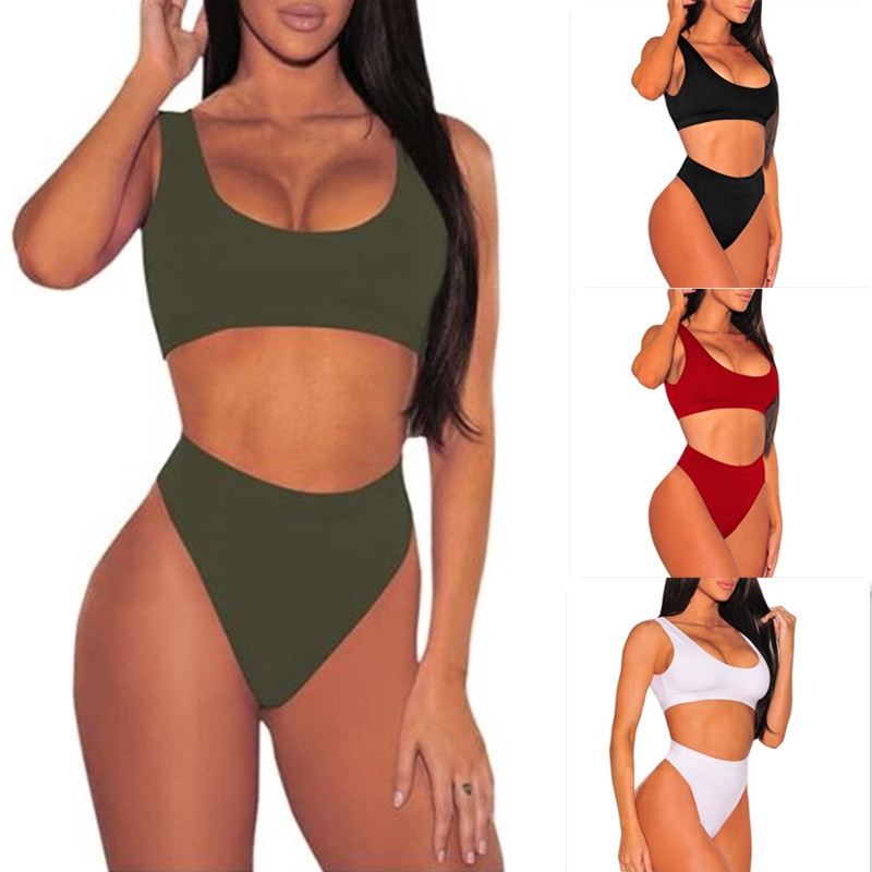 cheap high waisted bikini set