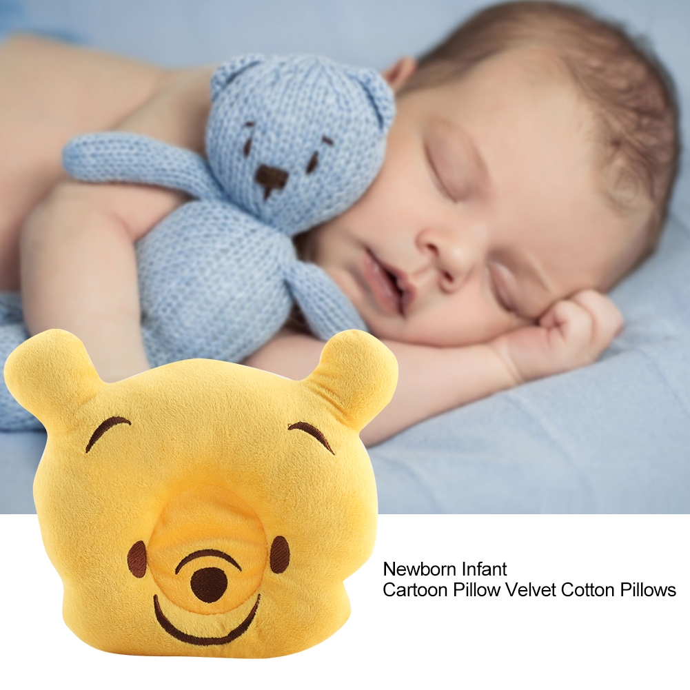 Newborn Infant Cartoon Pillow Sleep Velvet Cotton Pillows Shopee