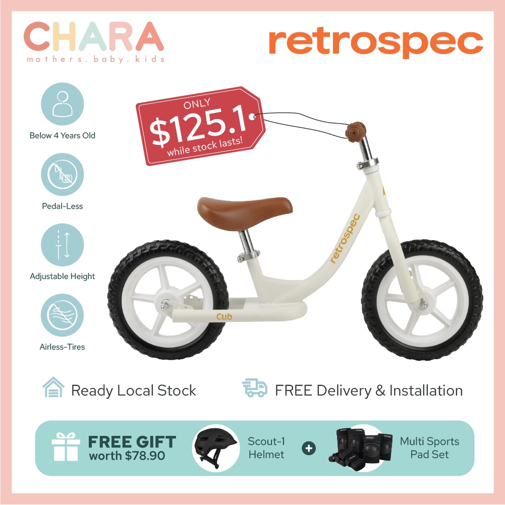 retrospec cub balance bike eggshell