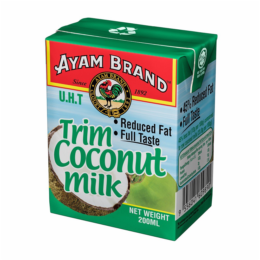 Ayam Brand Trim Coconut Milk 200ml Shopee Singapore