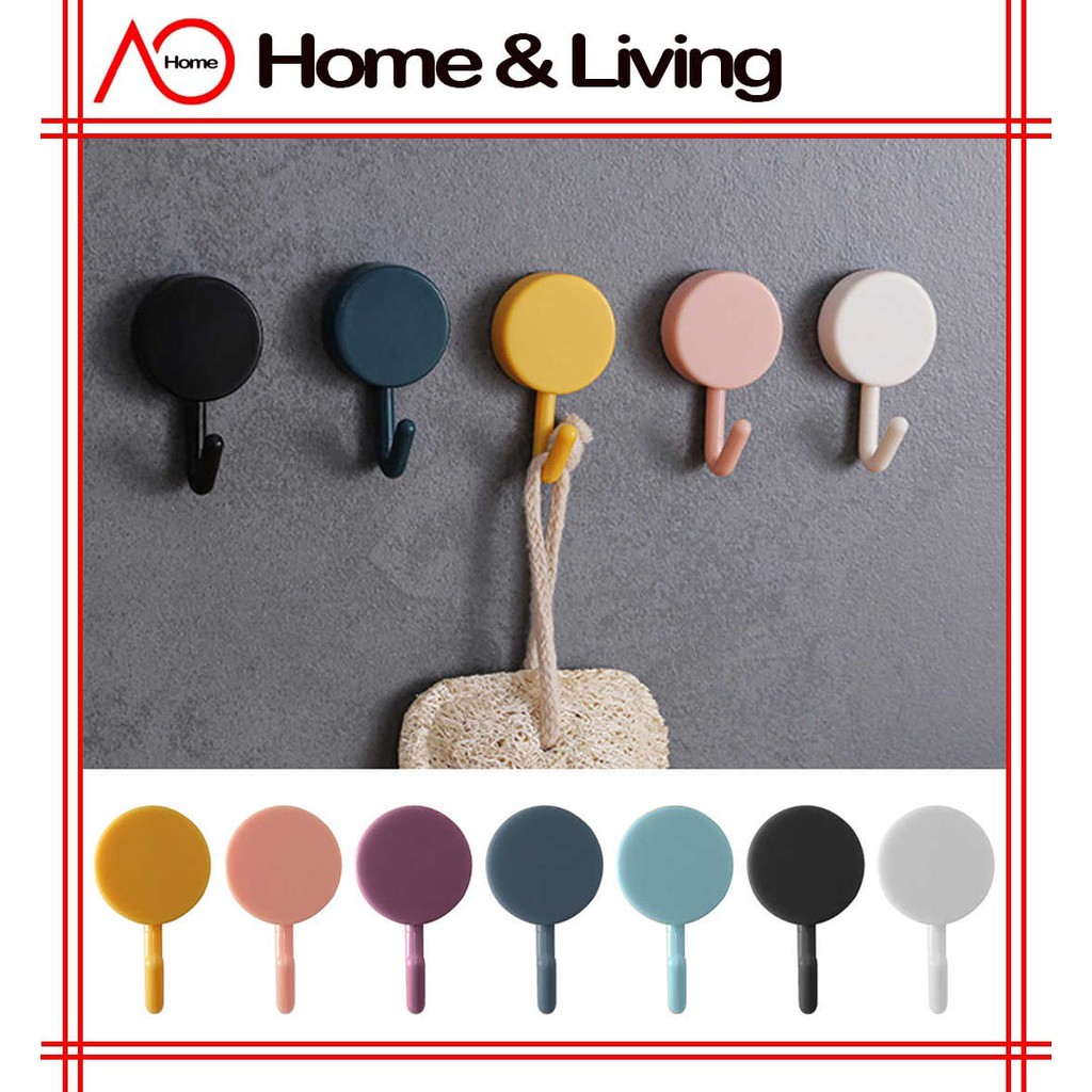 Shop Malaysia Ao Home Colorful Wall Hook Strong Adhesive Magic Hook Cangkuk Dinding Kuat Pelekat Shopee Singapore