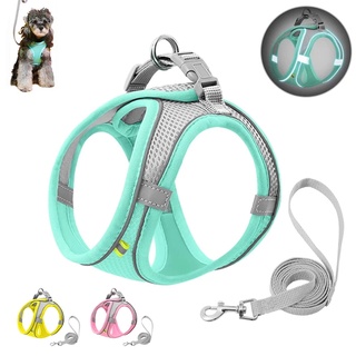Adjustable Pet Harness Breathable Dog Collar for Cats Dogs Reflective Pet Leash Set Kitten Puppy Chest Vest Dog Accessories
