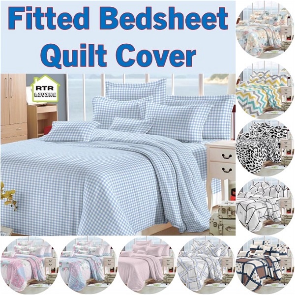 800TC Polyester Microfiber Fitted Bedsheet Set with Pillow and Bolster