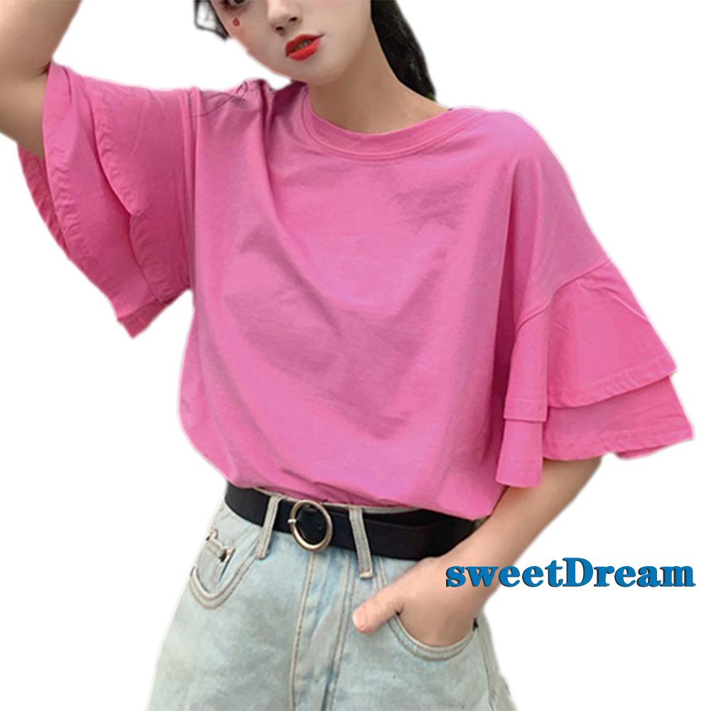 girls ruffle sleeve top