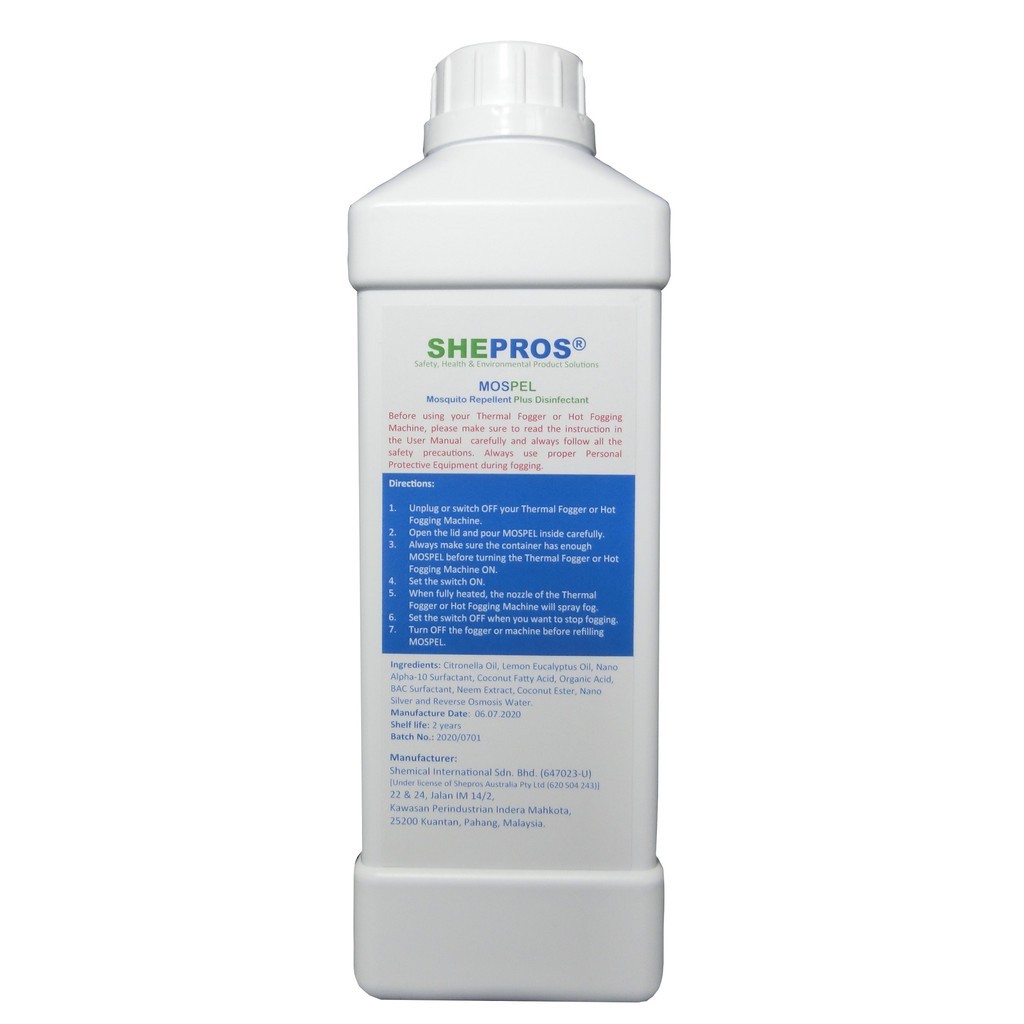 Shepros Mospel Mosquito Repellent Disinfection Liquid Solution 雾化驱蚊消毒液 Fogging Machine Use Kill 99 99 Virus Bacteria Shopee Singapore