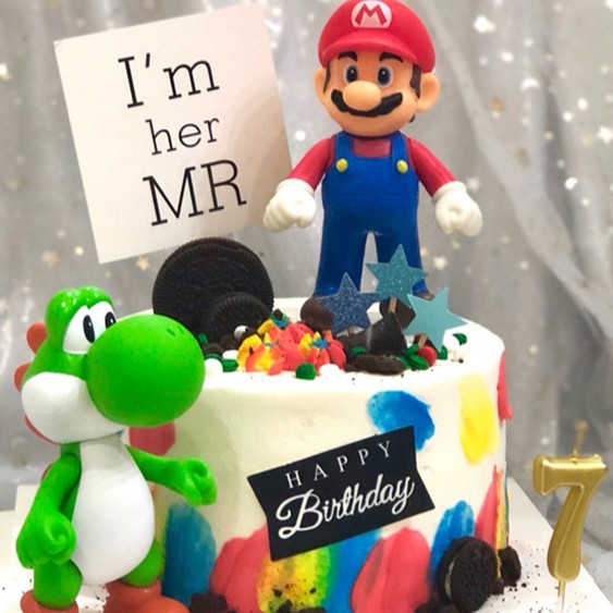 Ready Stock Super Mario Cake Decoration Cake Topper Figurine Shopee Singapore